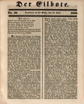 Der Eilbote Samstag 21. September 1839