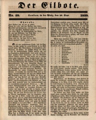 Der Eilbote Samstag 28. September 1839