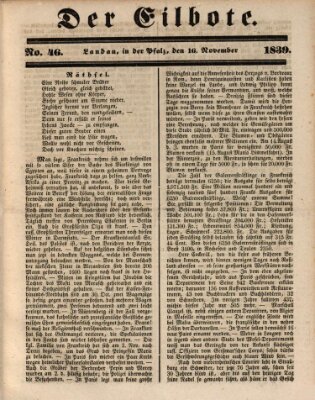 Der Eilbote Samstag 16. November 1839