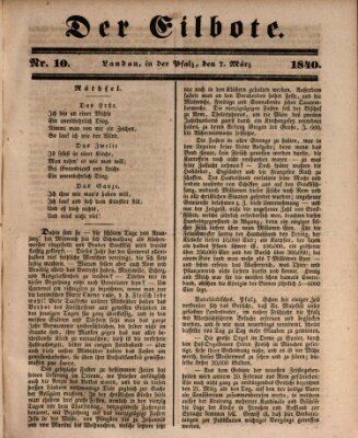 Der Eilbote Samstag 7. März 1840