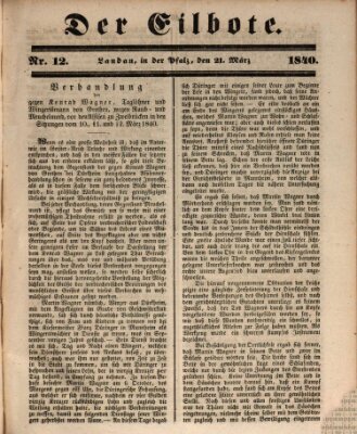 Der Eilbote Samstag 21. März 1840