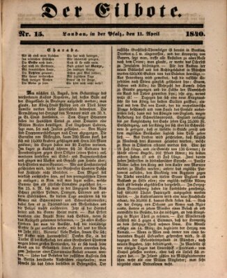 Der Eilbote Samstag 11. April 1840