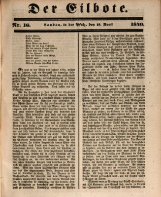 Der Eilbote Samstag 18. April 1840