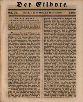 Der Eilbote Samstag 12. September 1840