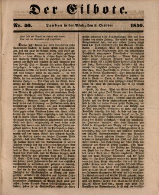 Der Eilbote Samstag 3. Oktober 1840