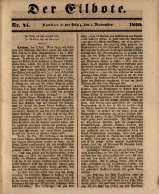 Der Eilbote Samstag 7. November 1840