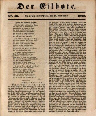 Der Eilbote Samstag 14. November 1840