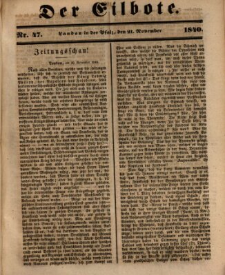 Der Eilbote Samstag 21. November 1840