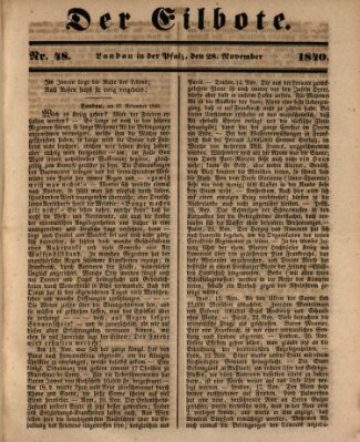 Der Eilbote Samstag 28. November 1840