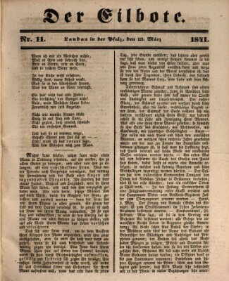 Der Eilbote Samstag 13. März 1841