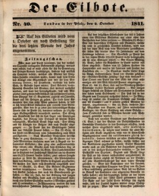 Der Eilbote Samstag 2. Oktober 1841