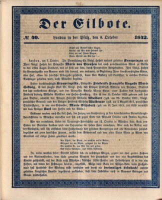 Der Eilbote Samstag 8. Oktober 1842