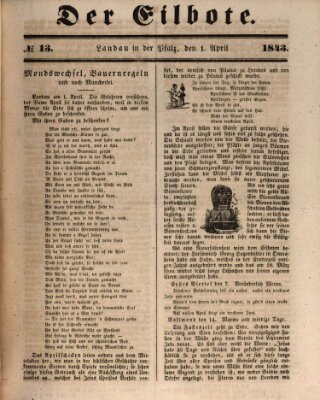 Der Eilbote Samstag 1. April 1843