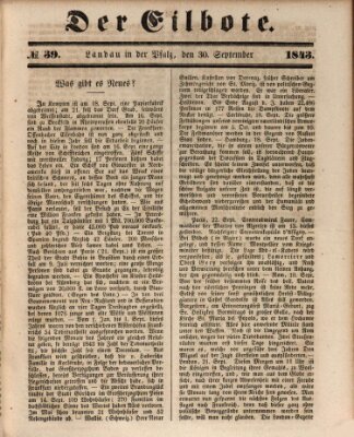 Der Eilbote Samstag 30. September 1843