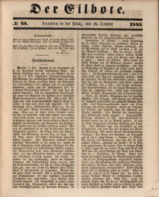 Der Eilbote Samstag 28. Oktober 1843