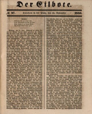 Der Eilbote Samstag 25. November 1843