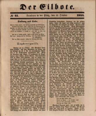 Der Eilbote Samstag 12. Oktober 1844