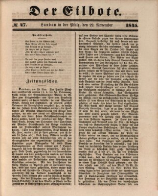 Der Eilbote Samstag 22. November 1845