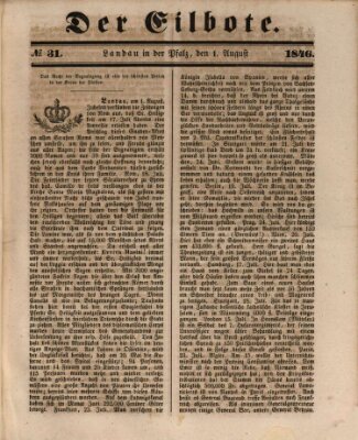 Der Eilbote Samstag 1. August 1846