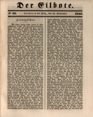 Der Eilbote Samstag 26. September 1846