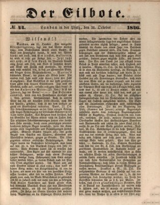 Der Eilbote Samstag 31. Oktober 1846