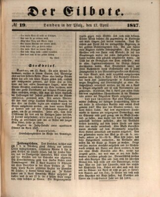 Der Eilbote Samstag 17. April 1847