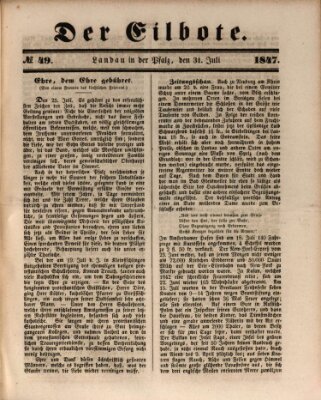 Der Eilbote Samstag 31. Juli 1847