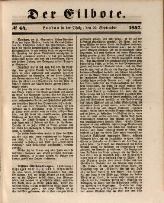 Der Eilbote Mittwoch 22. September 1847