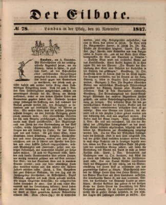 Der Eilbote Mittwoch 10. November 1847