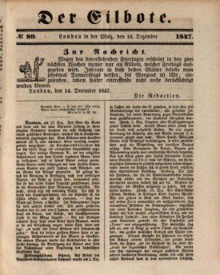 Der Eilbote Samstag 18. Dezember 1847