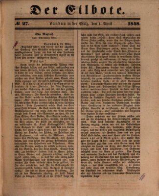 Der Eilbote Samstag 1. April 1848