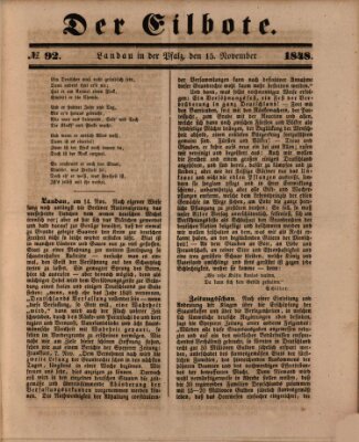 Der Eilbote Mittwoch 15. November 1848