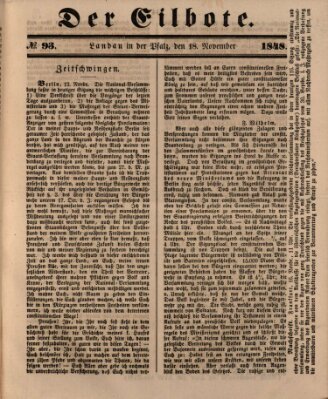 Der Eilbote Samstag 18. November 1848