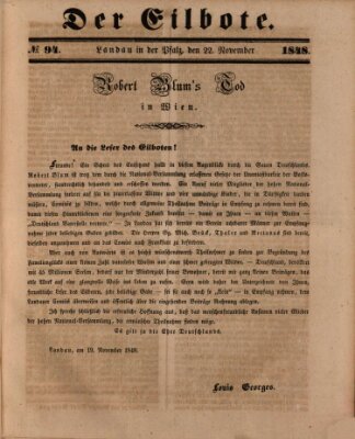 Der Eilbote Mittwoch 22. November 1848