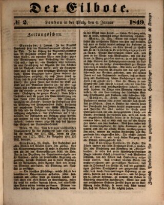 Der Eilbote Samstag 6. Januar 1849