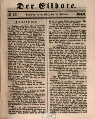 Der Eilbote Mittwoch 21. Februar 1849