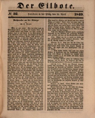 Der Eilbote Samstag 21. April 1849