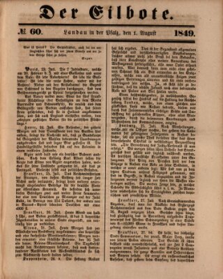 Der Eilbote Mittwoch 1. August 1849