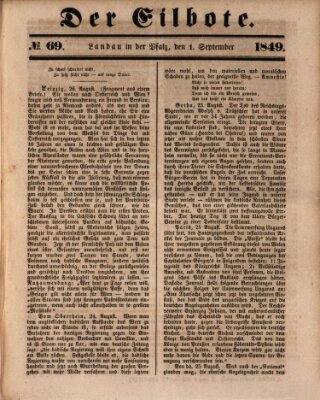 Der Eilbote Samstag 1. September 1849