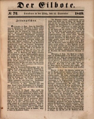 Der Eilbote Mittwoch 12. September 1849