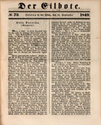 Der Eilbote Samstag 15. September 1849