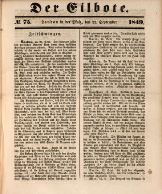 Der Eilbote Samstag 22. September 1849