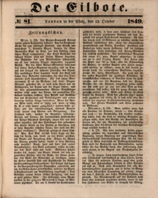 Der Eilbote Samstag 13. Oktober 1849