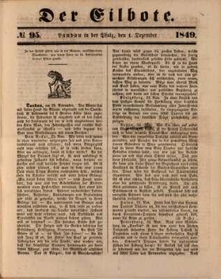 Der Eilbote Samstag 1. Dezember 1849