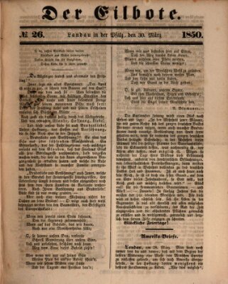 Der Eilbote Samstag 30. März 1850