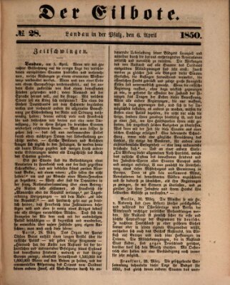 Der Eilbote Samstag 6. April 1850