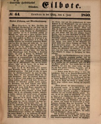 Der Eilbote Samstag 1. Juni 1850