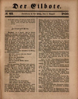 Der Eilbote Mittwoch 7. August 1850