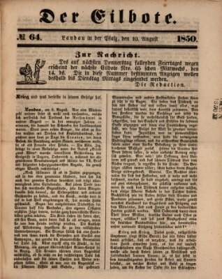 Der Eilbote Samstag 10. August 1850