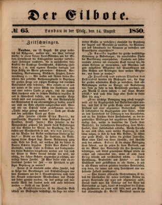 Der Eilbote Mittwoch 14. August 1850